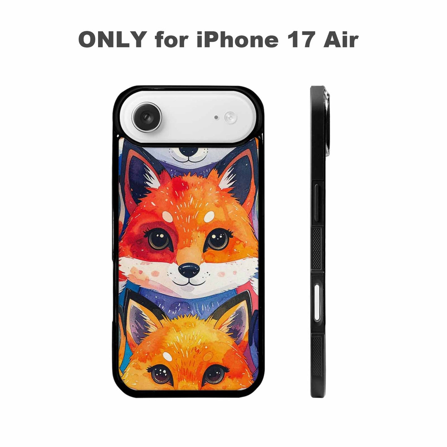 iPhone 17 Air Case — Watercolor Kawaii Fox Faces Watercolor Abstract, Personalized Phone Case