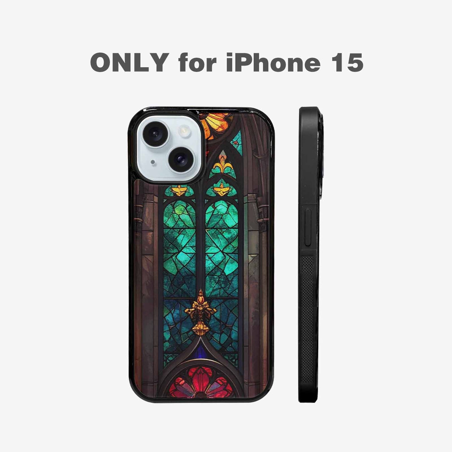 iPhone 15 Case — Stained Glass Cathedral Custom, Unique Phone Case Design