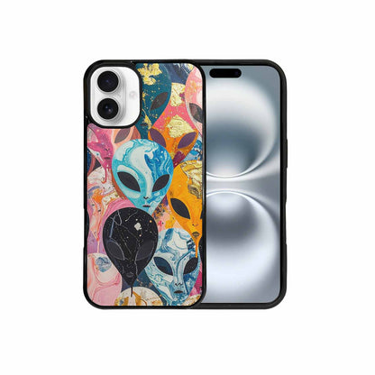 iPhone 16 Plus Case — Aliens Marblealiens Pattern Doe, Original Design Phone Case