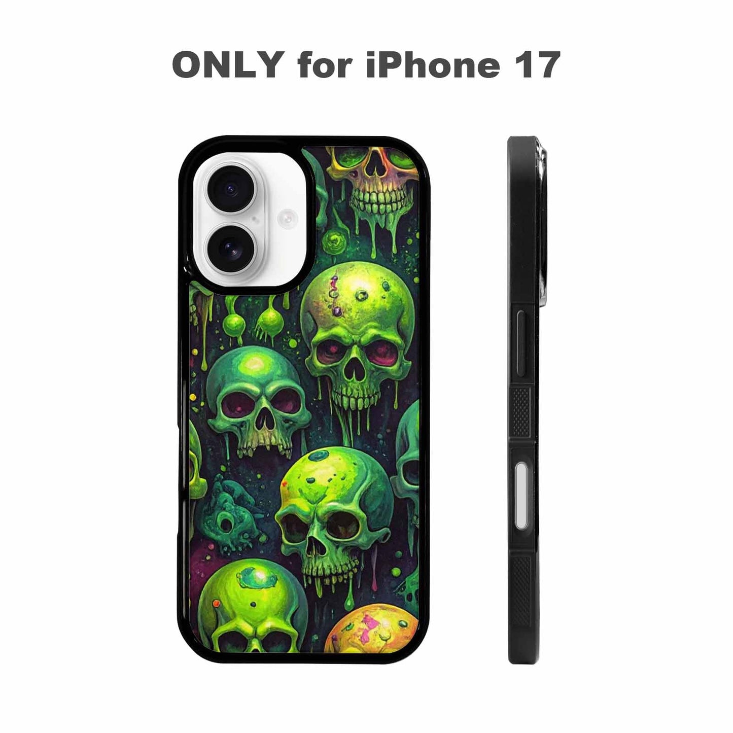 iPhone 17 Case — More Overlapping Ontop Of Gothic Skulls, Custom Made Phone Cover