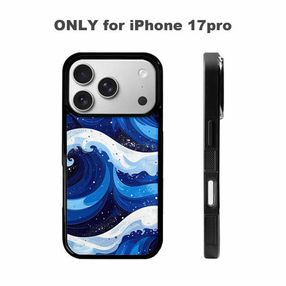 iPhone 17 Pro Case — Glossy Winter Wave Seamless Cartoon Cute, Custom Printed Phone Case