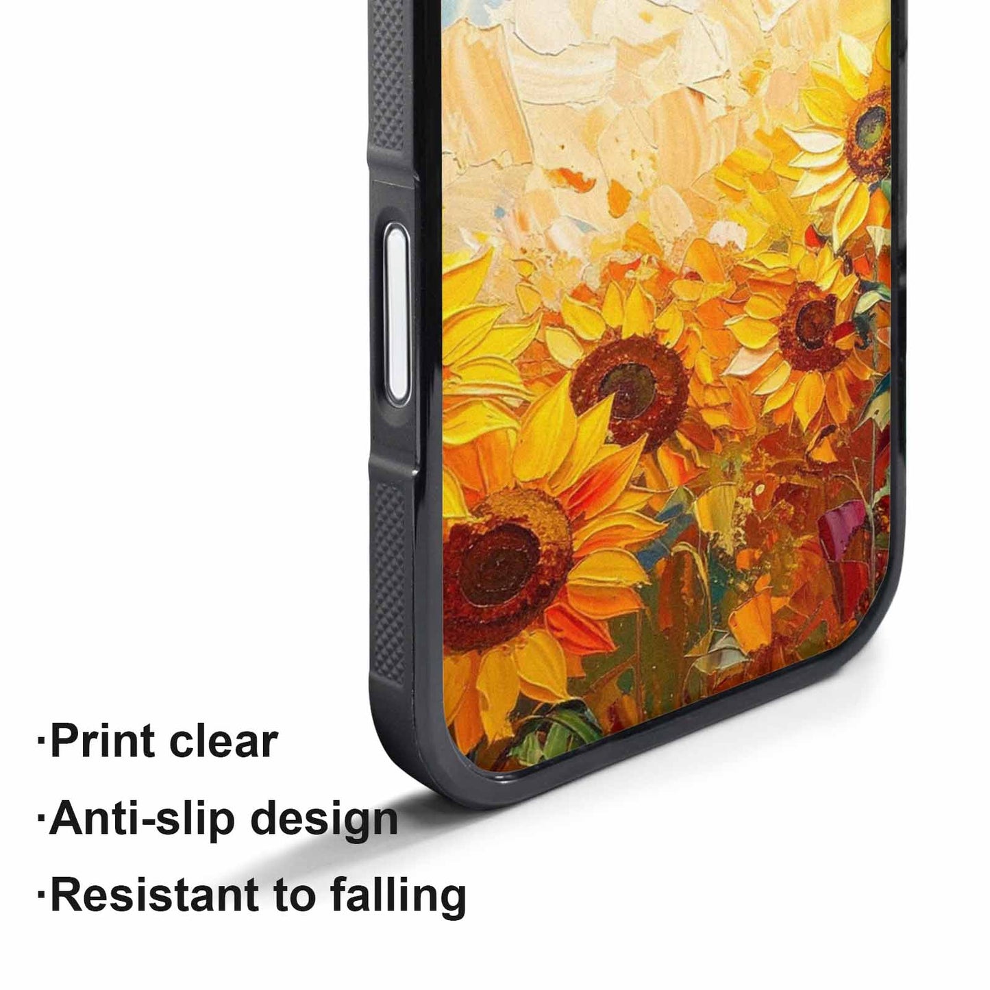 iPhone 17 Pro Max Case — Impressionist Sunflower Brushstroke Pattern Floral, Custom Art Phone Cover