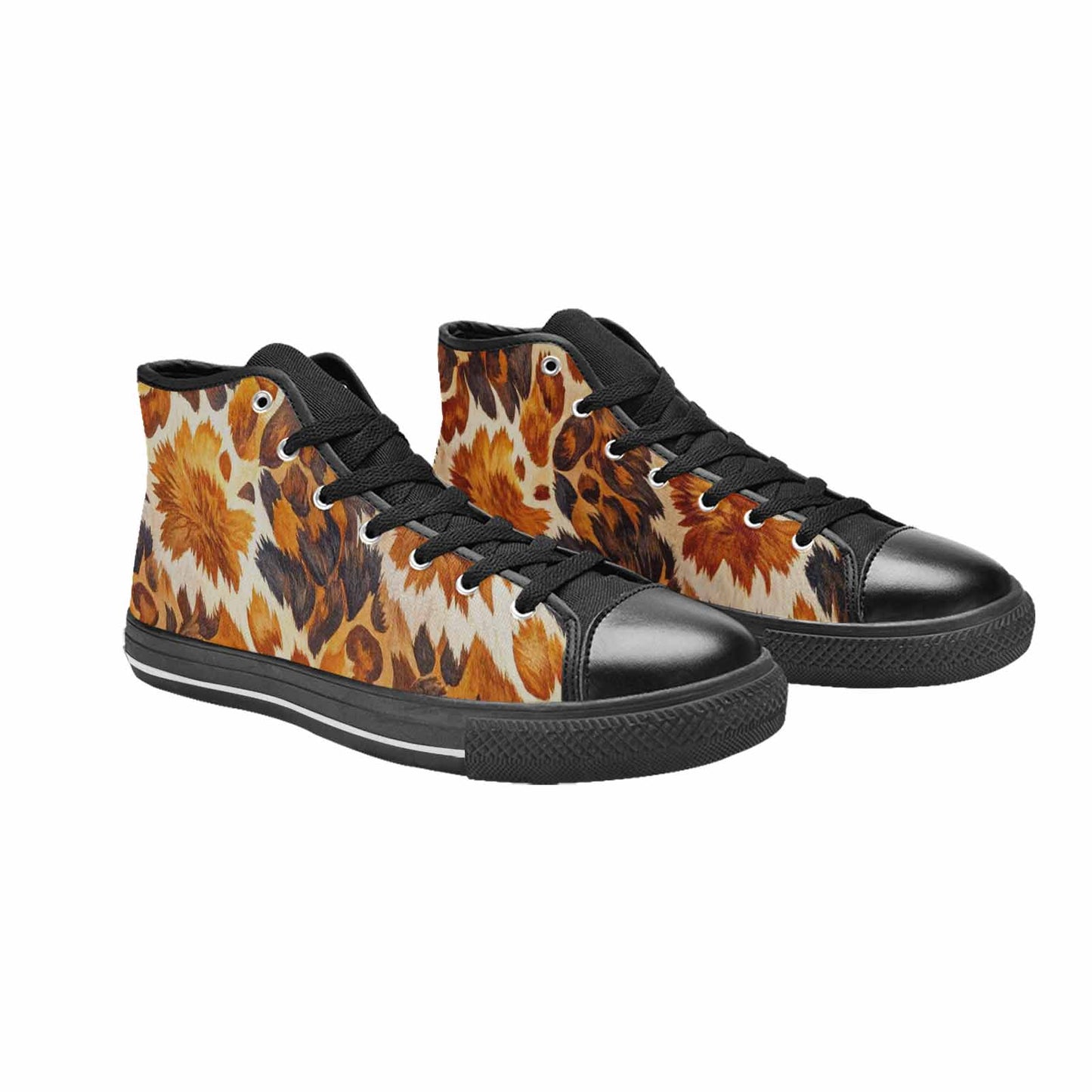 WOMEN'S Cow Animal Print High Top Canvas Aesthetic Sneakers