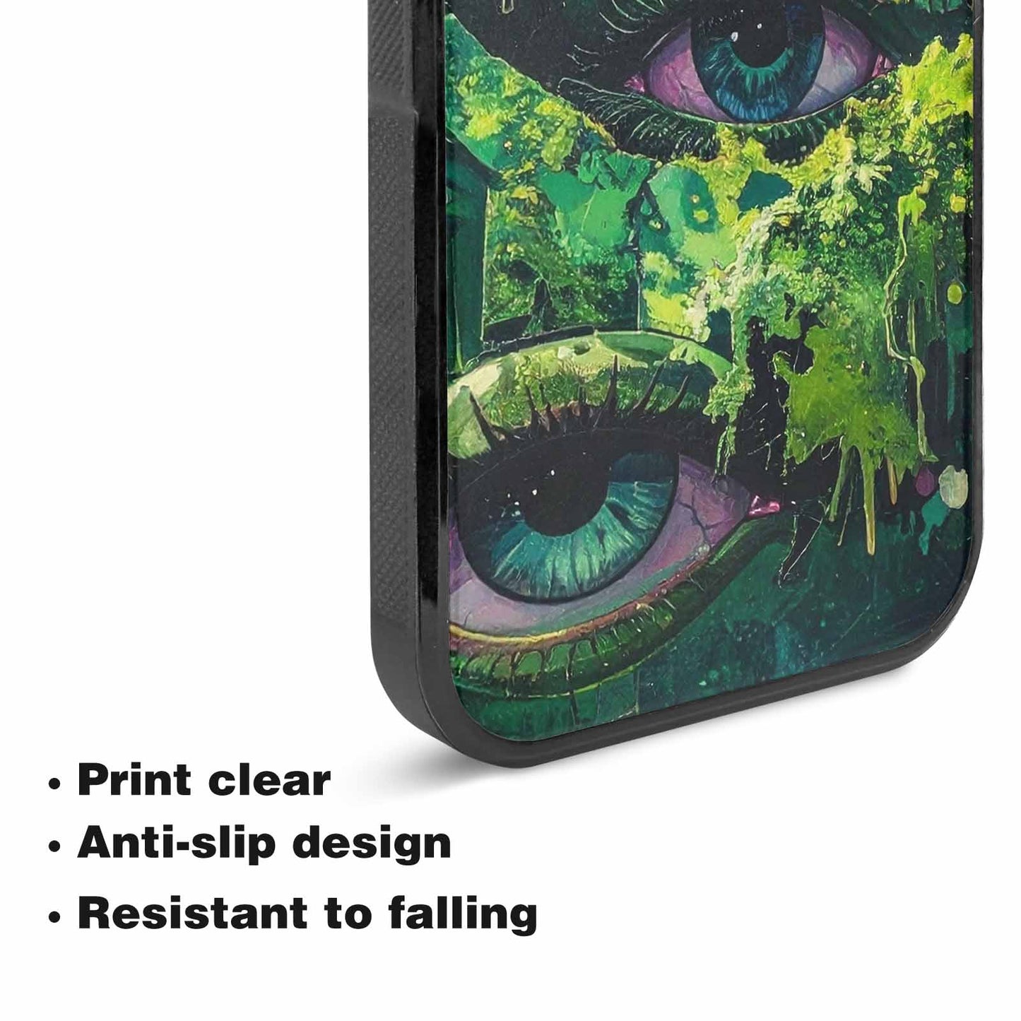 iPhone 15 Plus Case — Reptile Eye Cartoon, Custom Printed Phone Case