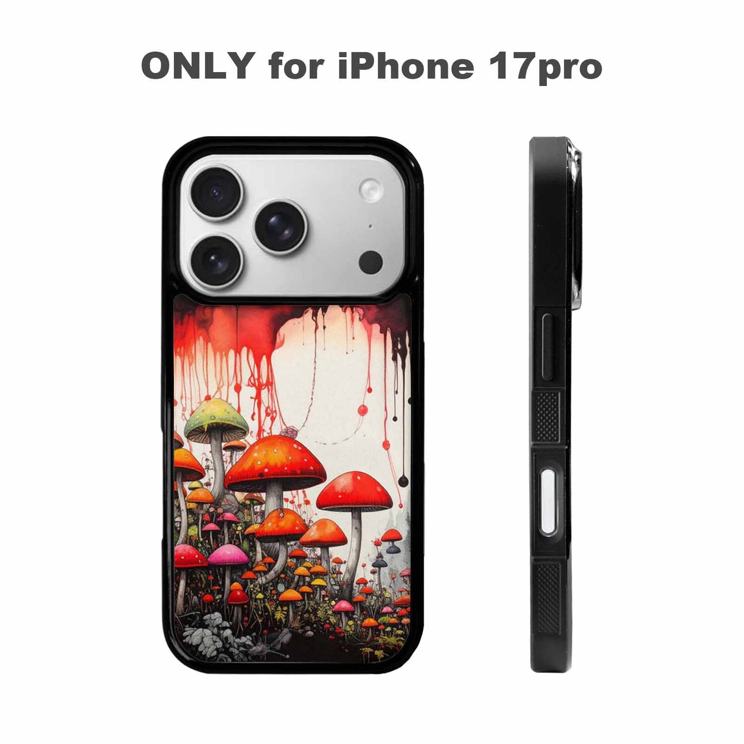 iPhone 17 Pro Case — Black Red Ink Rainbow Drip Original, Custom Art Phone Cover