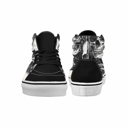 WOMEN'S Skulls Roses Black Ink High Top Canvas Dreamcore Custom Shoes