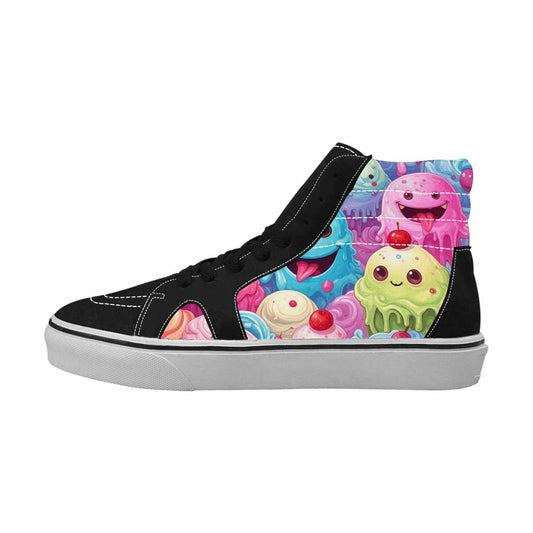 WOMEN'S Melting Icecream Monster Cherry High Top Canvas Vibrant Chaos Custom Shoes