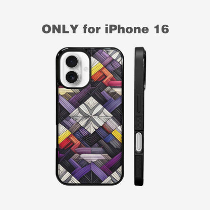 iPhone 16 Case — Asexual Flag Color Theme Small Rainbow, Custom Art Phone Cover