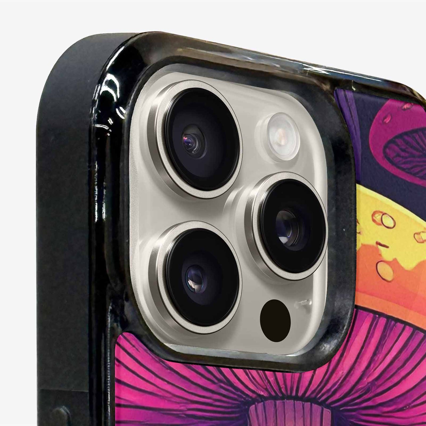 iPhone 16 Pro Case — Psychedelic Mushroom Cartoon Pattern, Personalized Phone Case