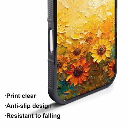 iPhone 17 Pro Max Case — Impressionist Sunflower Brushstroke Pattern Floral, Custom Made Phone Cover