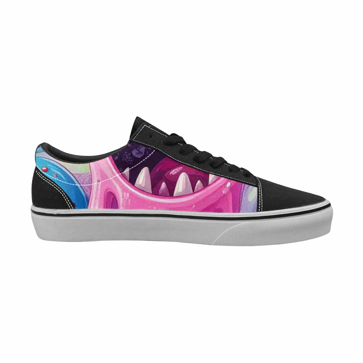 WOMEN'S Melting Icecream Monster Cherry Canvas Lace-Up Grunge Custom Sneakers