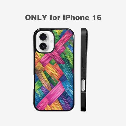 iPhone 16 Case — Polysexual Flag Color Theme Small Rainbow, Custom Designed Case Cover