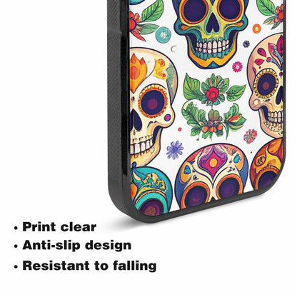 iPhone 15 Plus Case — Vibrant Skull Seamless, Personalized Phone Case