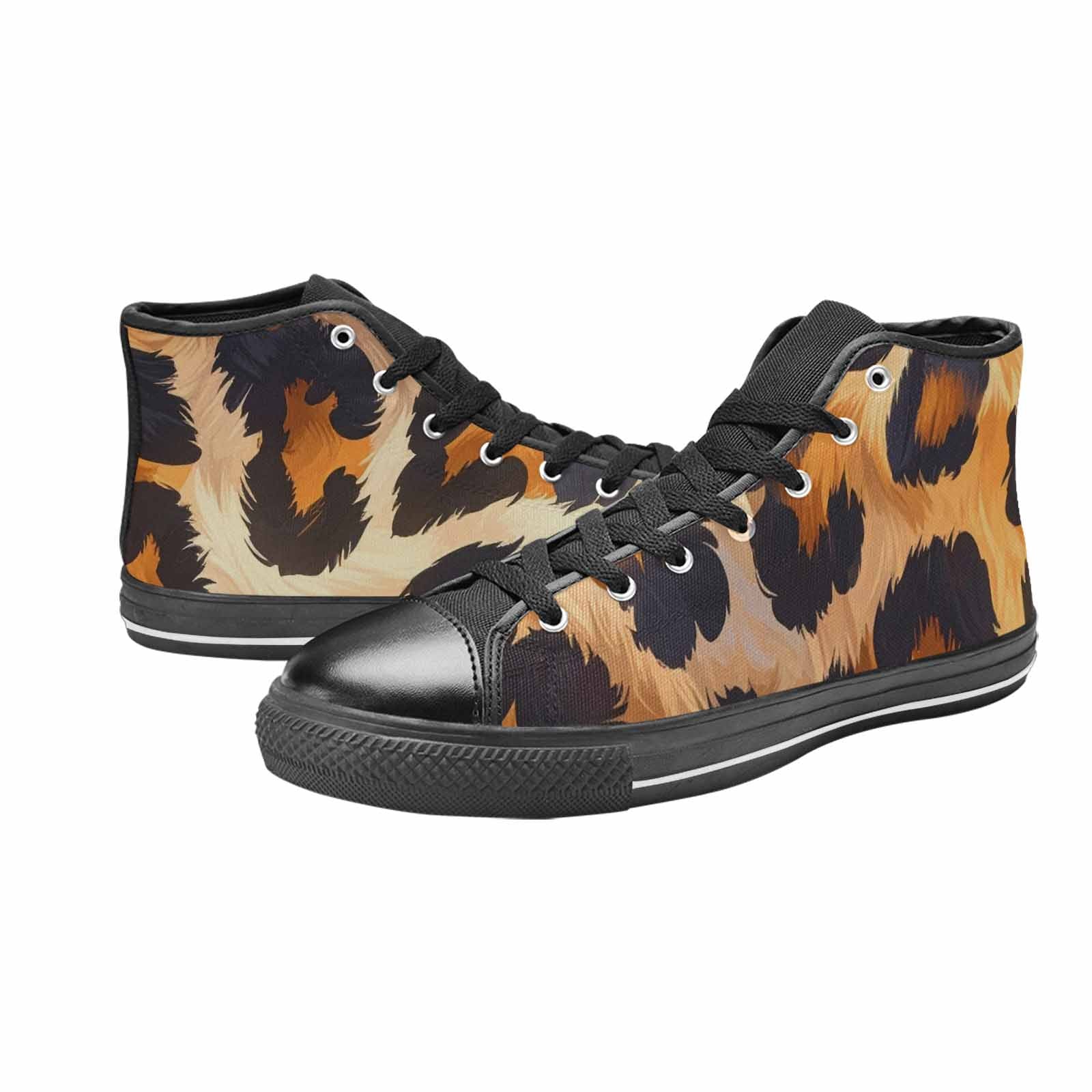 MEN'S Leopard Soft Airbrush Gradient High Top Canvas Surreal Custom Sneakers