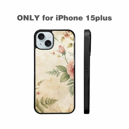 iPhone 15 Plus Case — Vintage Botanical Art Pattern, Original Design Phone Case