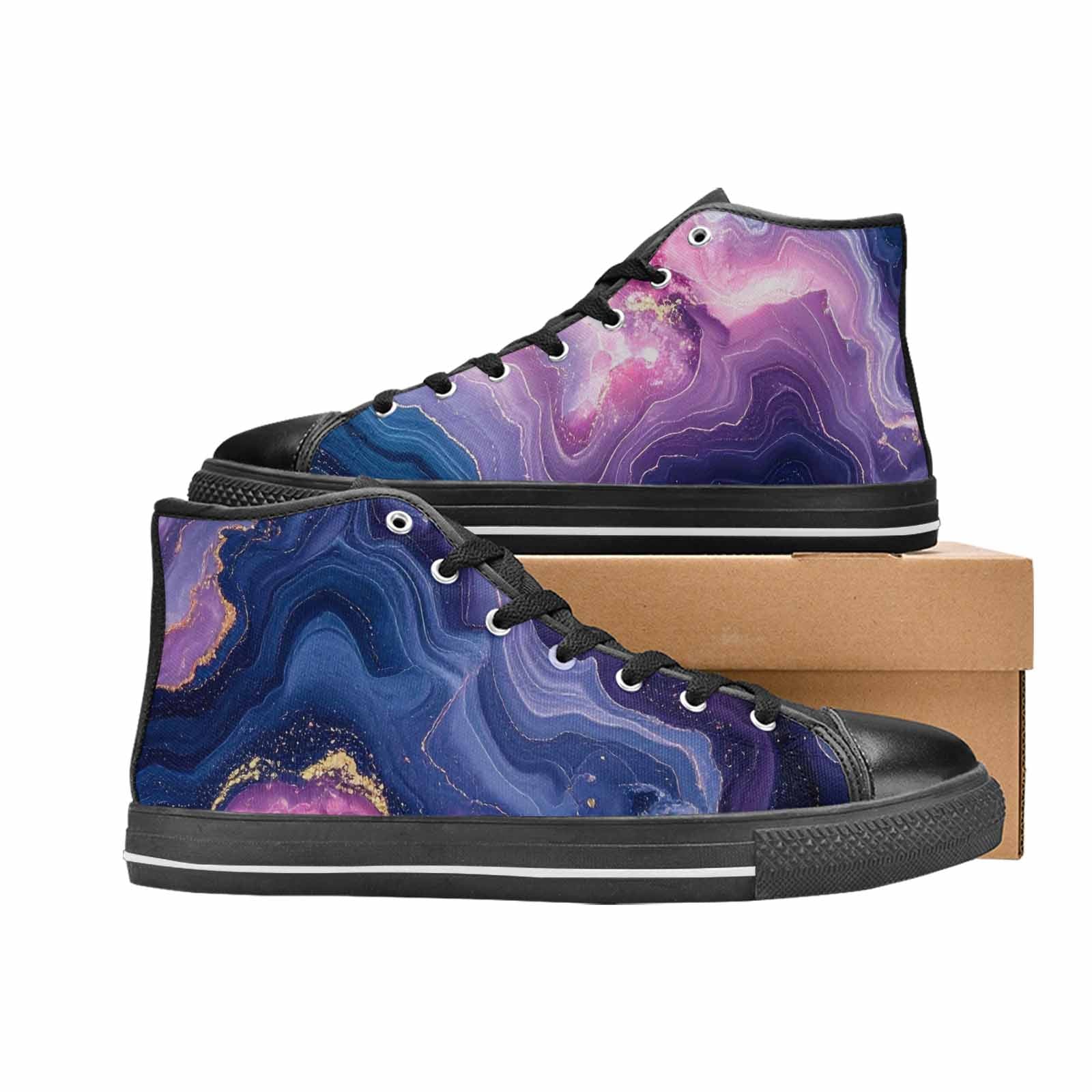 WOMEN'S Marble Galaxy High Top Canvas Wallpaper Art Sneakers