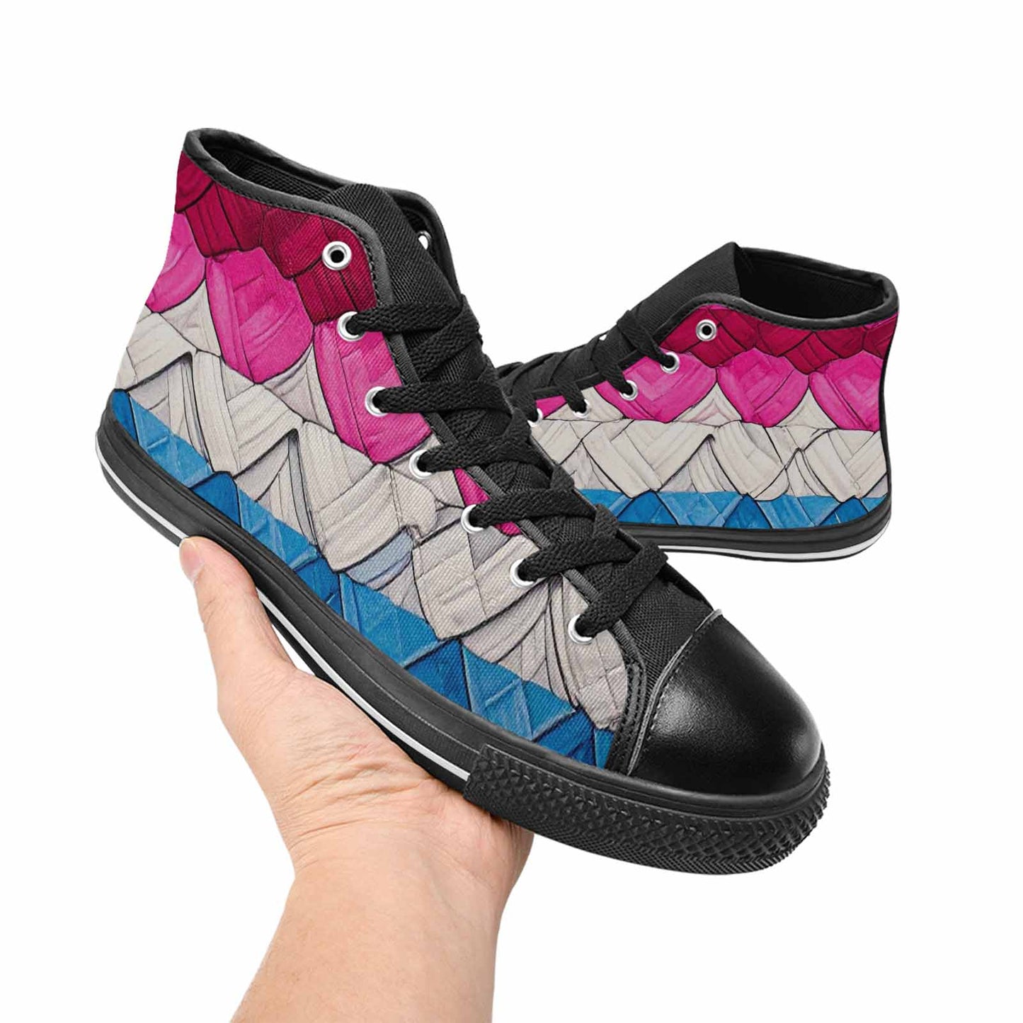 MEN'S Genderfluid Flag Color High Top Canvas Y2K Custom Shoes