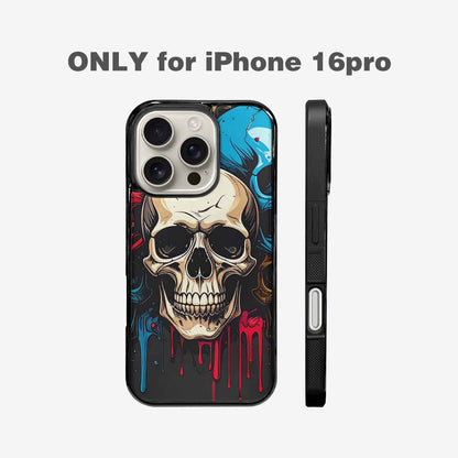 iPhone 16 Pro Case — Dripping Skulls Collage, Original Design Phone Case