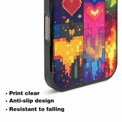 iPhone 16 Pro Case — Pixel Art 8 Bit Burst Pattern, Personalized Phone Case