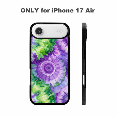 iPhone 17 Air Case — Tie Dye Purple Green Blended Tie, Personalized Phone Case