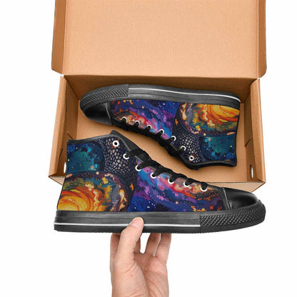 WOMEN'S Galaxy Snake Print High Top Canvas Dreamcore Shoes