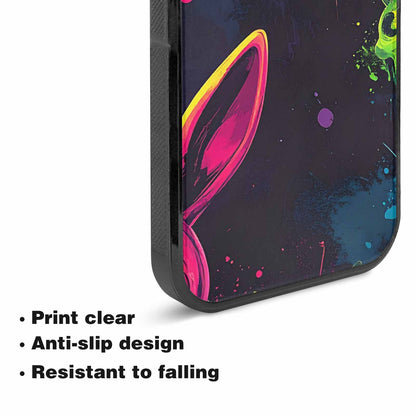 iPhone 15 Plus Case — Radioactive Ghost Bunny Skull Sm, Original Design Phone Case