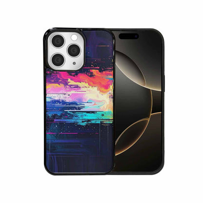 iPhone 15 Pro Max Case — Glitch Dark Art Seamless Pattern Vibrant, Custom Print Case Cover