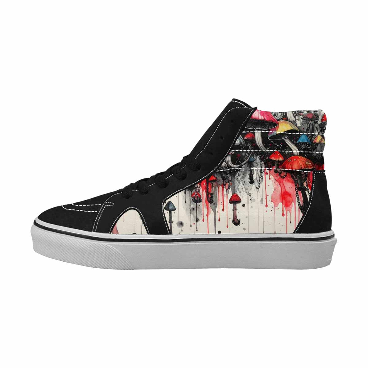 MEN'S Rainbow Drip Mushrooms High Top Canvas Neon Fantasy Shoes