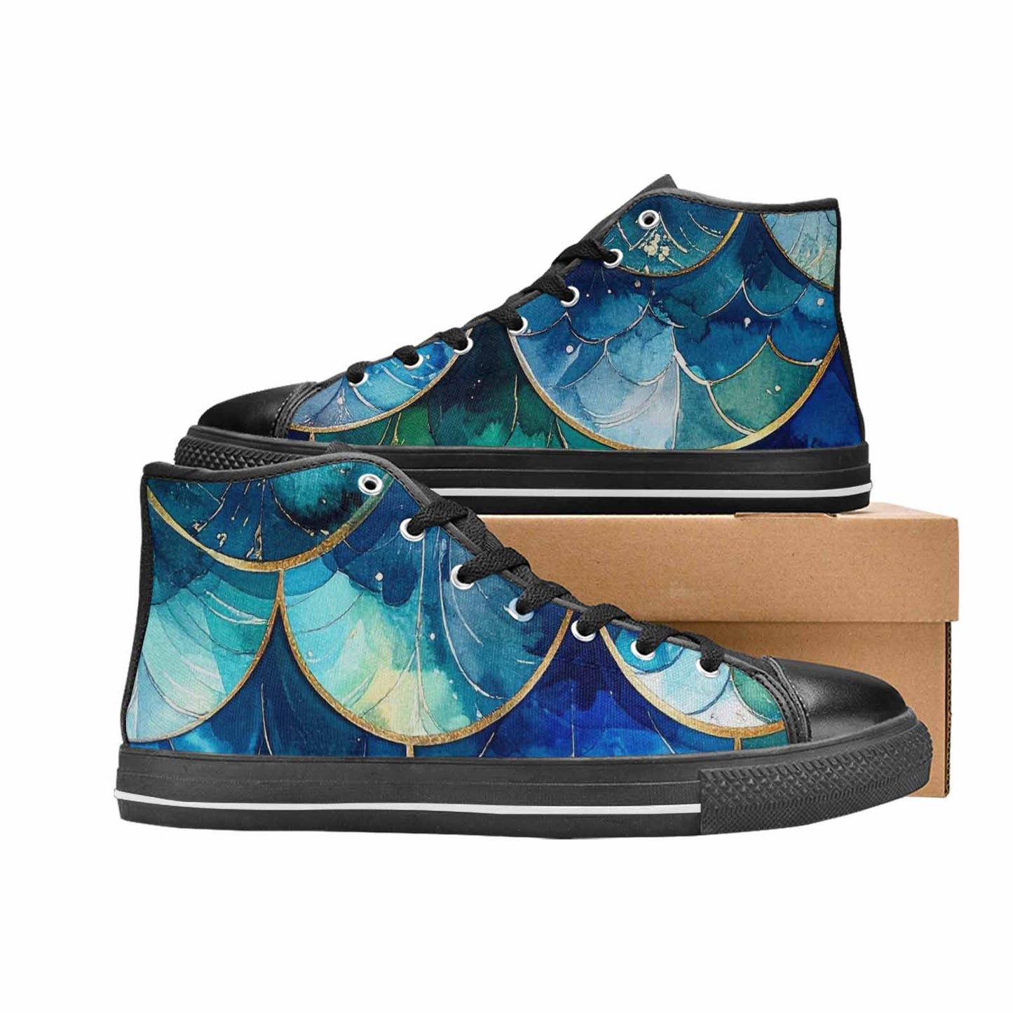 WOMEN'S Mermaid Scale High Top Canvas Aesthetic Sneakers