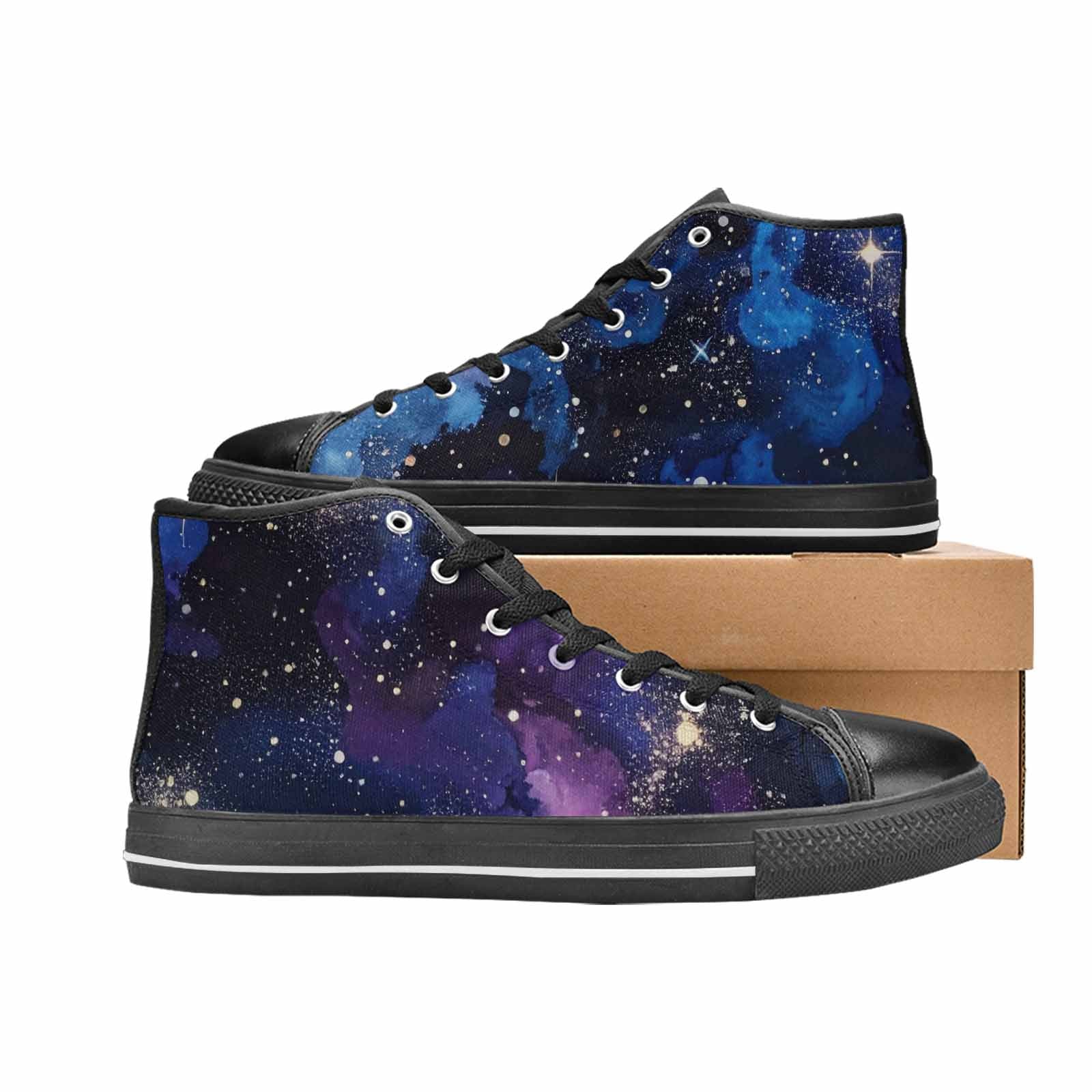 WOMEN'S Galaxy Art - High Top Canvas Dreamcore Custom Sneakers