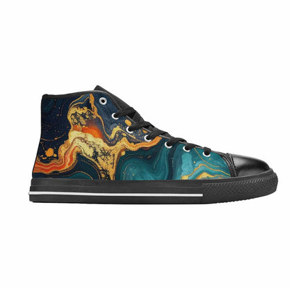 MEN'S Marble Dark High Top Canvas Vivid Shoes