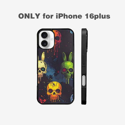 iPhone 16 Plus Case — Radioactive Ghost Bunny Skull Small Radioactive, Custom Art Phone Cover