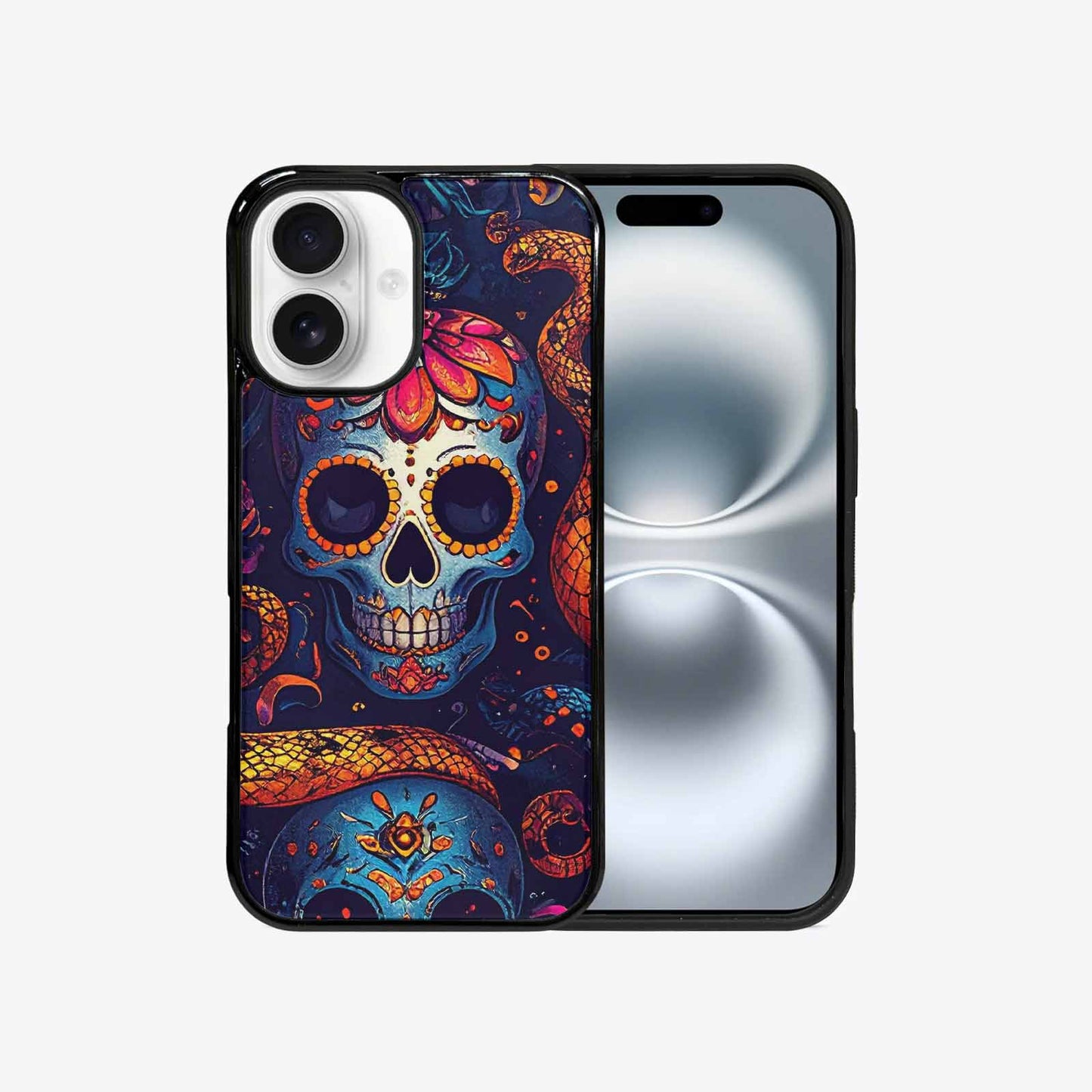 iPhone 16 Case — Snake Skulls Print Custom, Custom Made Phone Cover