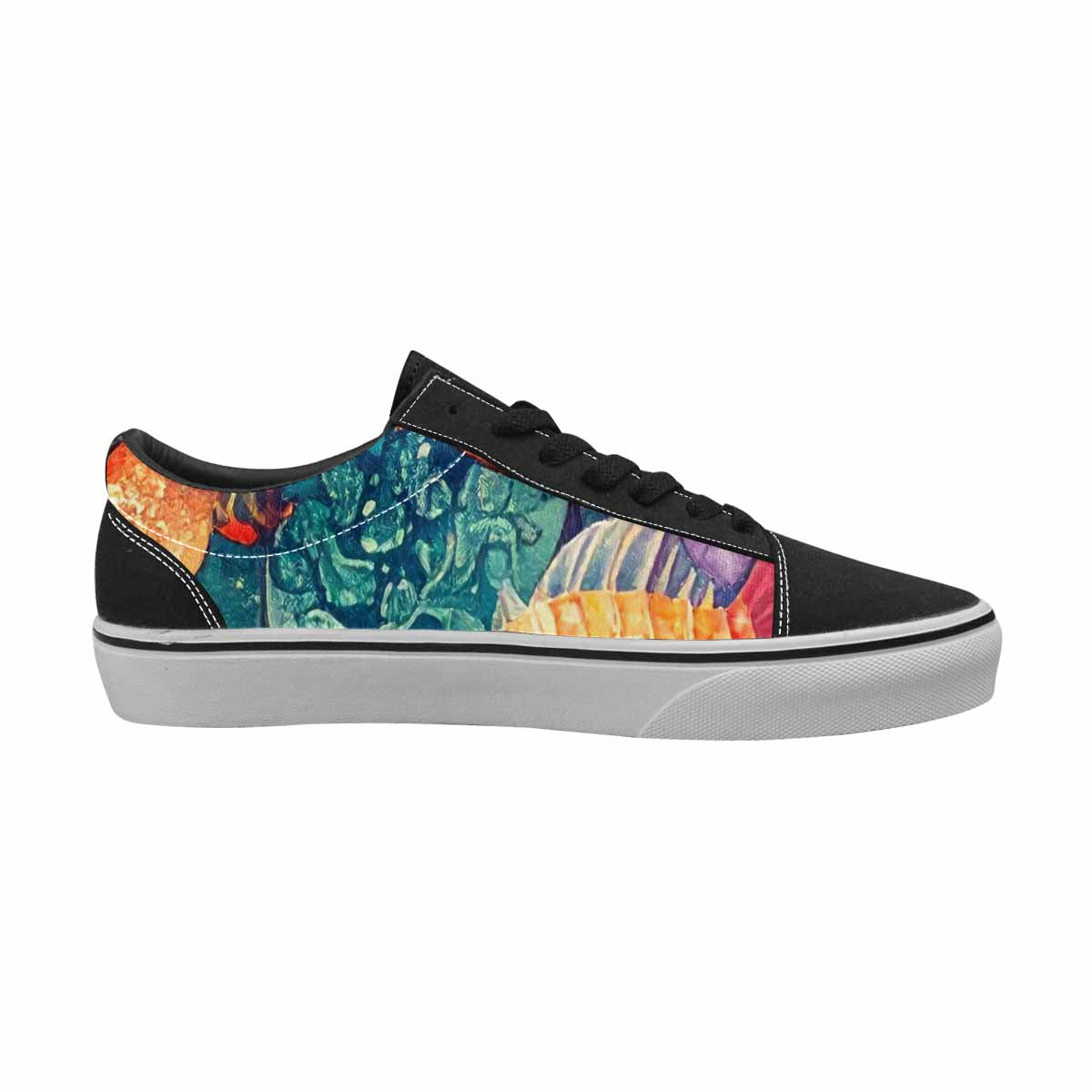 MEN'S Fish Scale Coral Canvas Lace-Up Grunge Custom Shoes