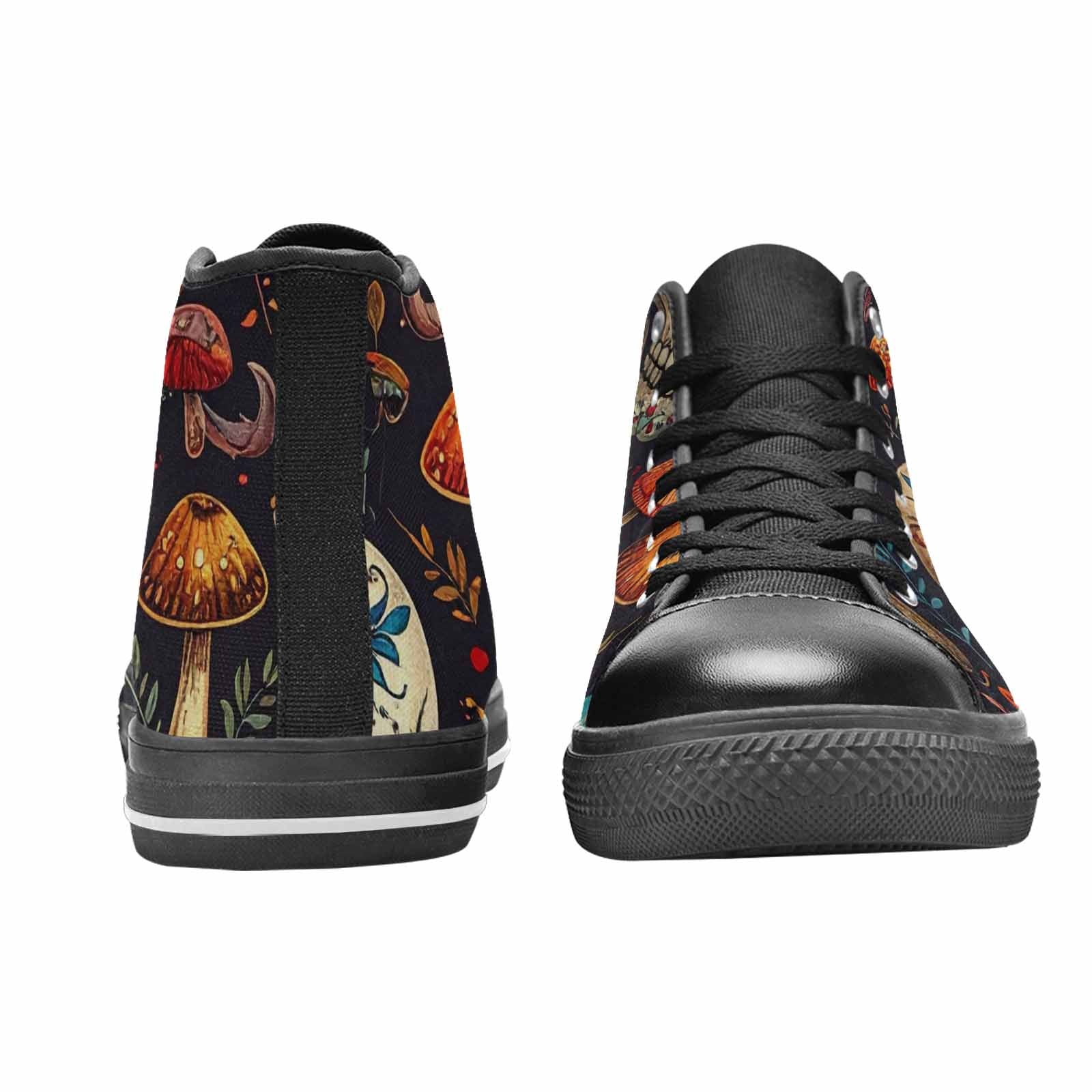 MEN'S Mushrooms And Skulls High Top Canvas Vivid Shoes