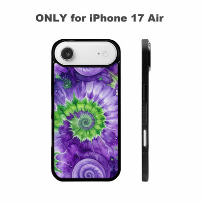 iPhone 17 Air Case — Tie Dye Purple Green Blended Tie, Customized Protective Case