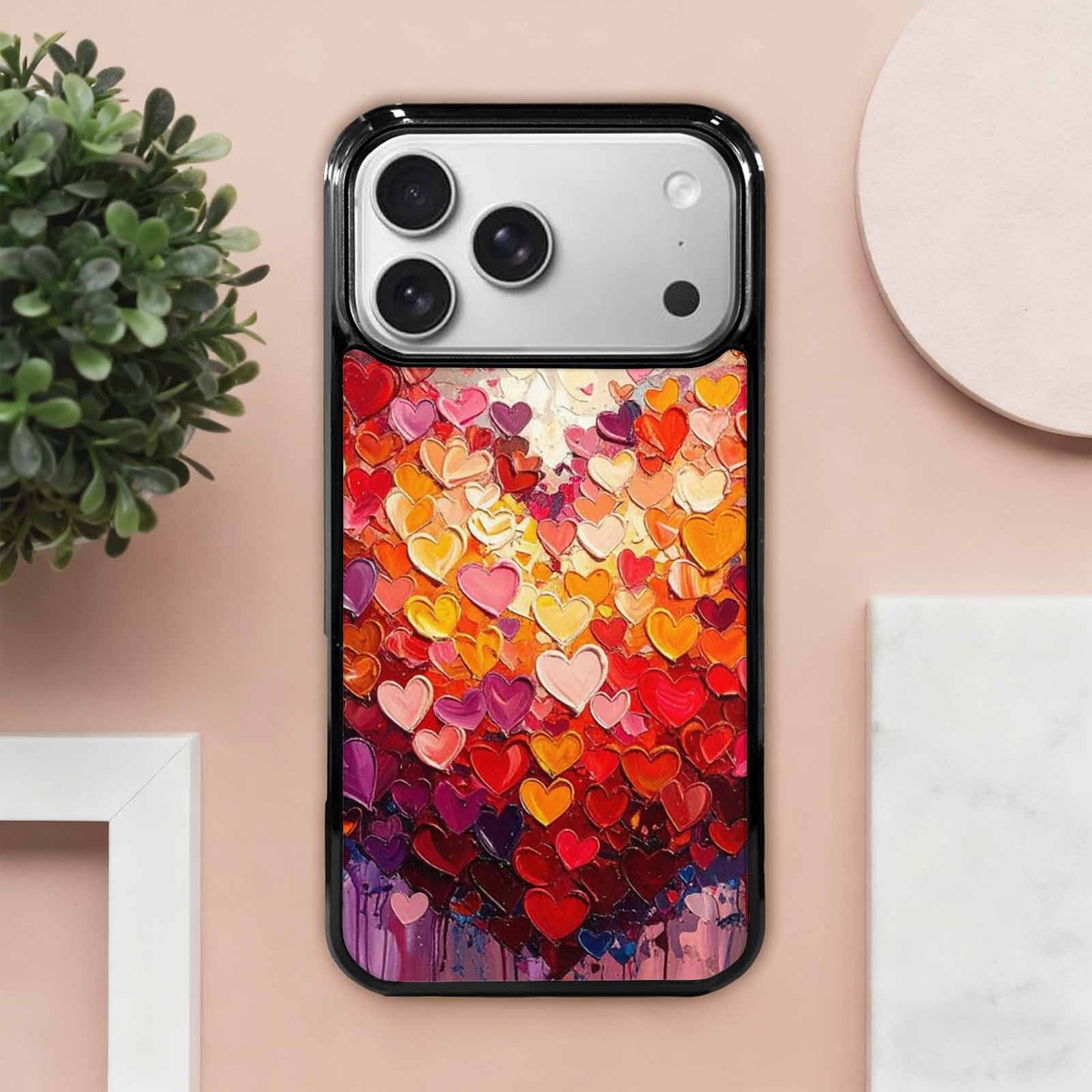 iPhone 17 Pro Max Case — Full Color Vibrant Heart Original Art, Custom Phone Case