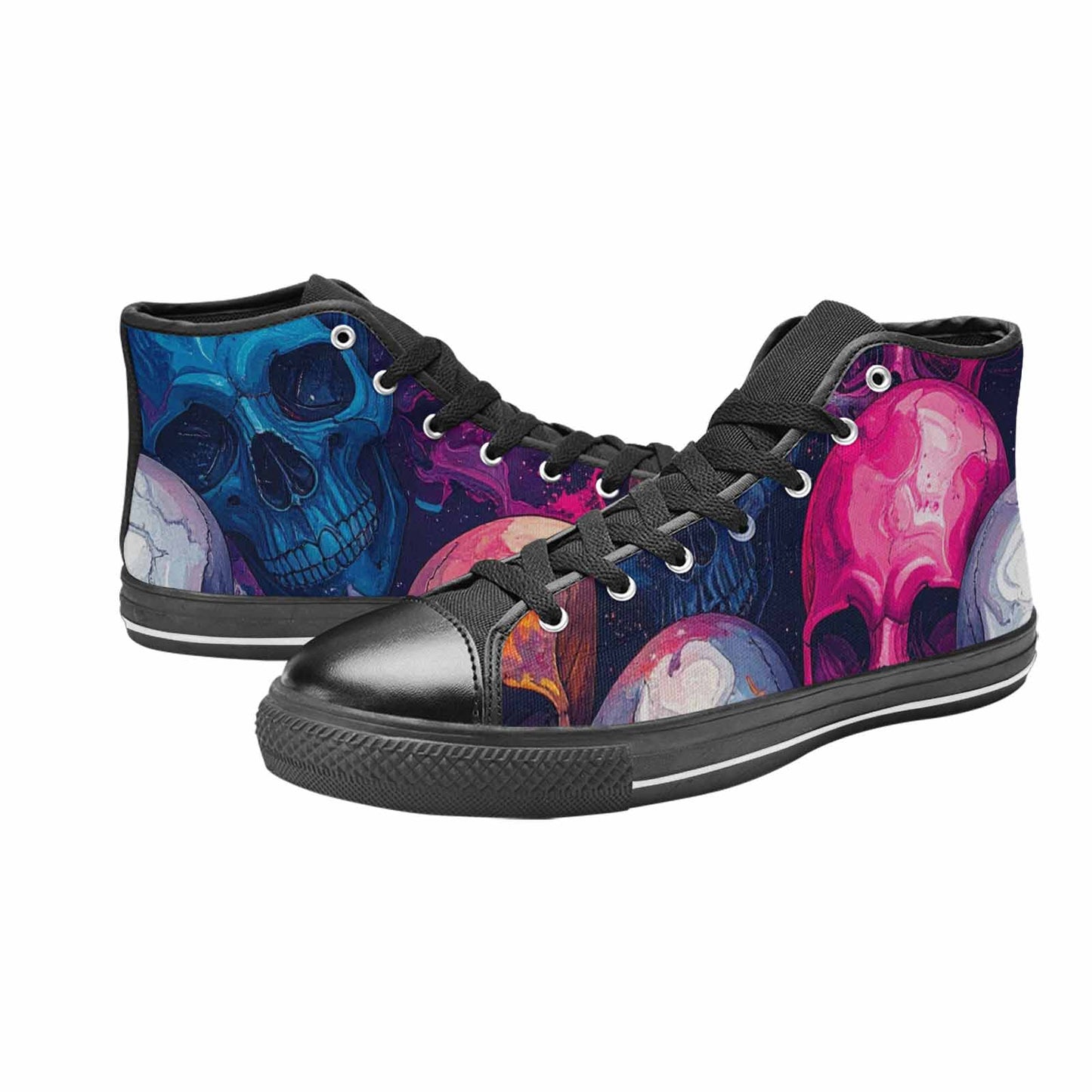 WOMEN'S Marble Skull High Top Canvas Aesthetic Sneakers