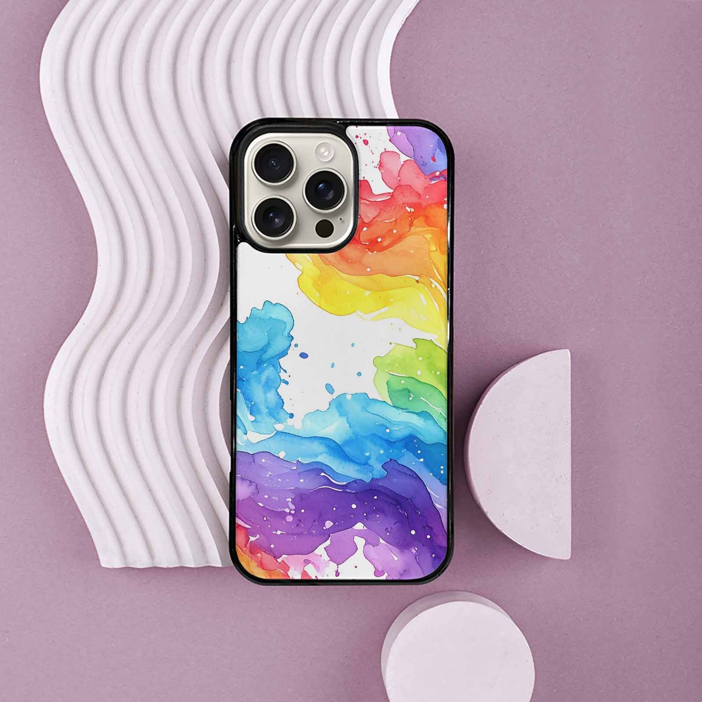 iPhone 16 Pro Max Case — Watercolor Splash Abstract Pattern Seamless Repeat, Customized Protective Case
