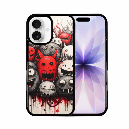 iPhone 17 Case — Black &amp; Red Ink Cartoon Cute, Custom Printed Phone Case