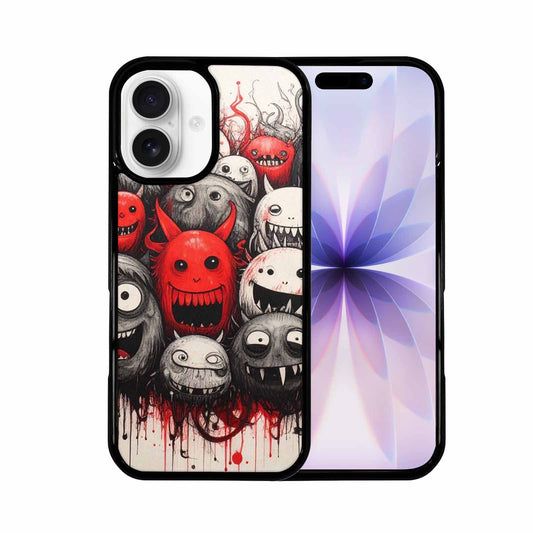 iPhone 17 Case — Black &amp; Red Ink Cartoon Cute, Custom Printed Phone Case