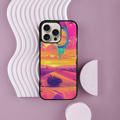 iPhone 16 Pro Max Case — Surrealist Dreamscape Pattern Melting Clocks Desert, Custom Made Phone Cover
