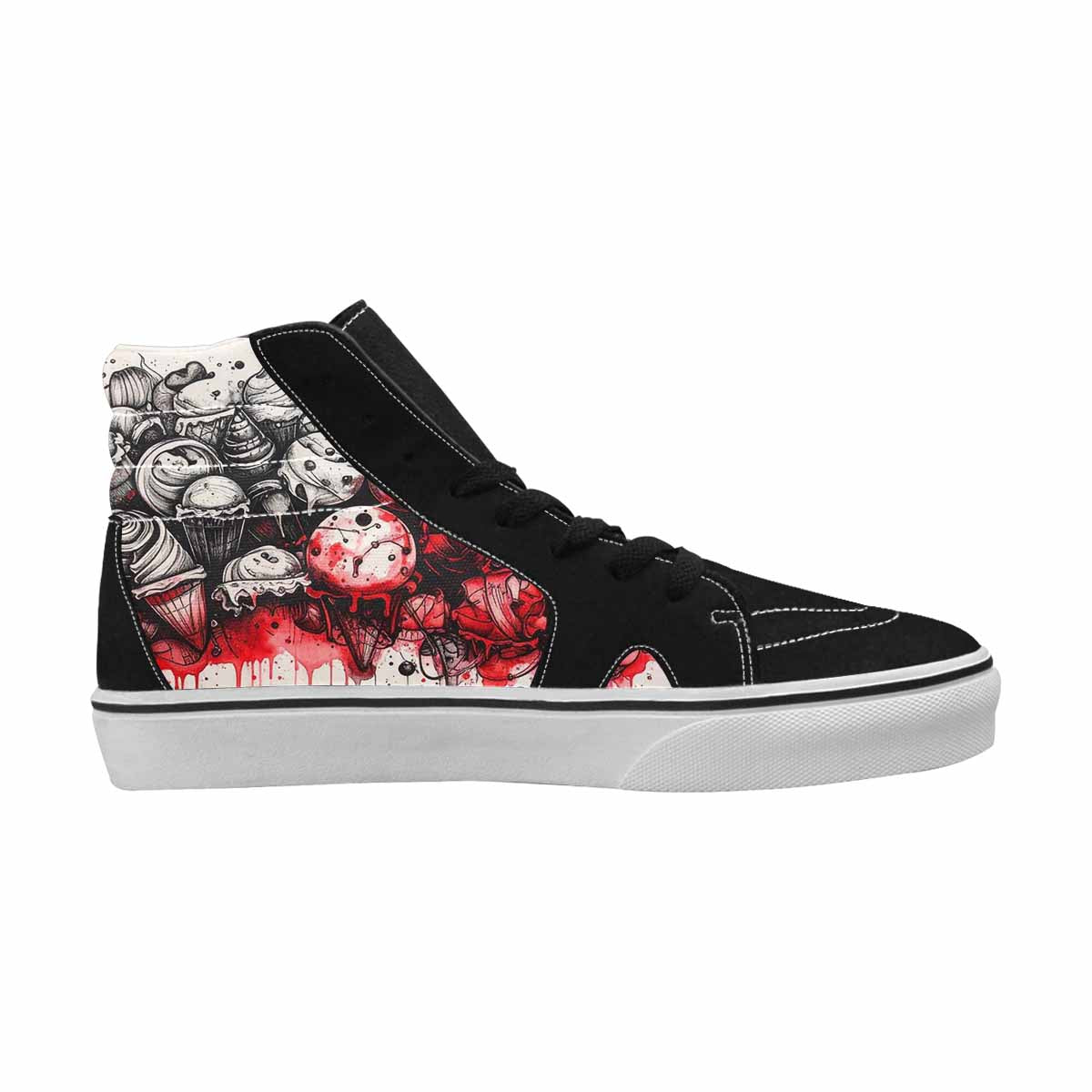 MEN'S Ice Cream Motif High Top Canvas Dark Academia Sneakers