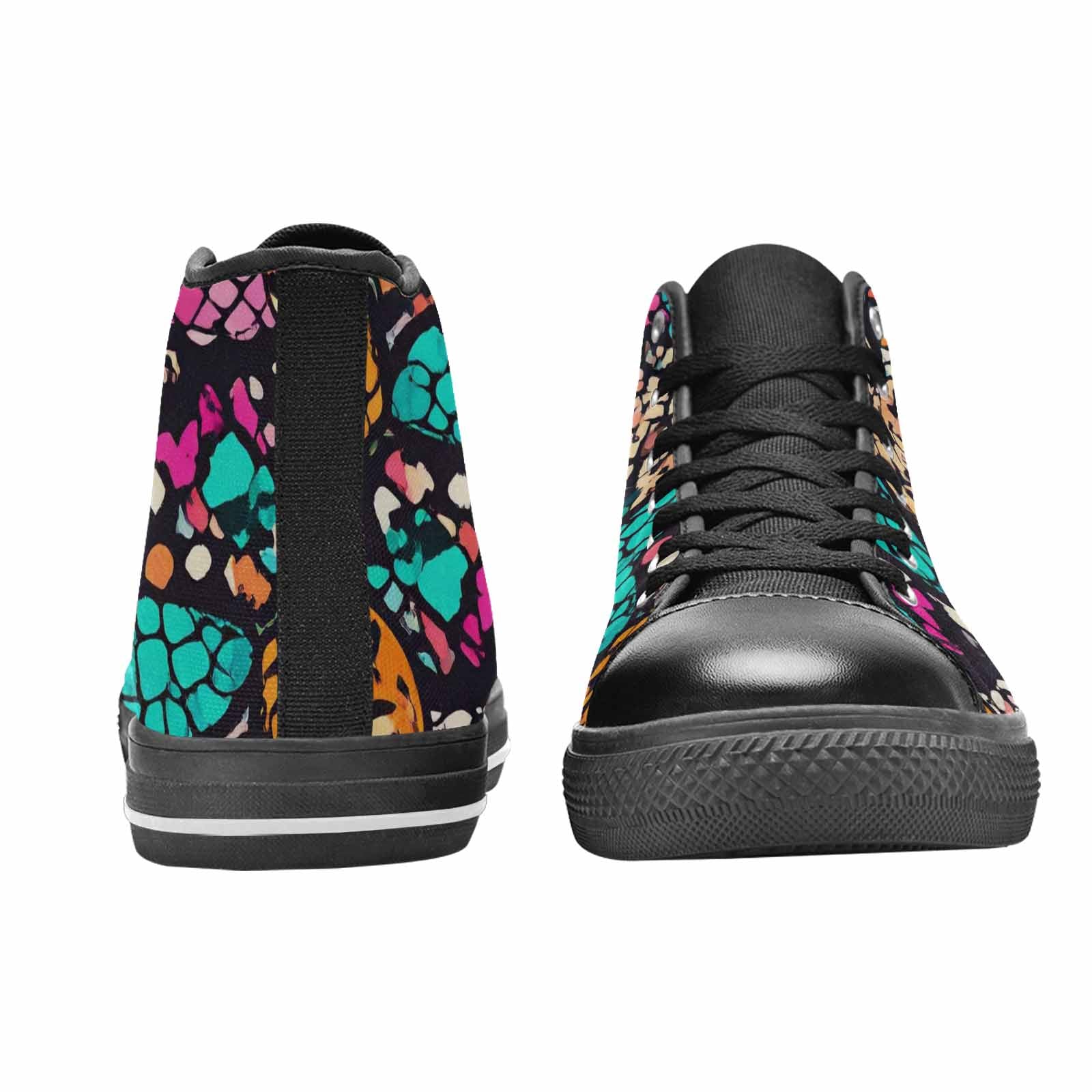 MEN'S Snake Print Skull High Top Canvas Vivid Sneakers