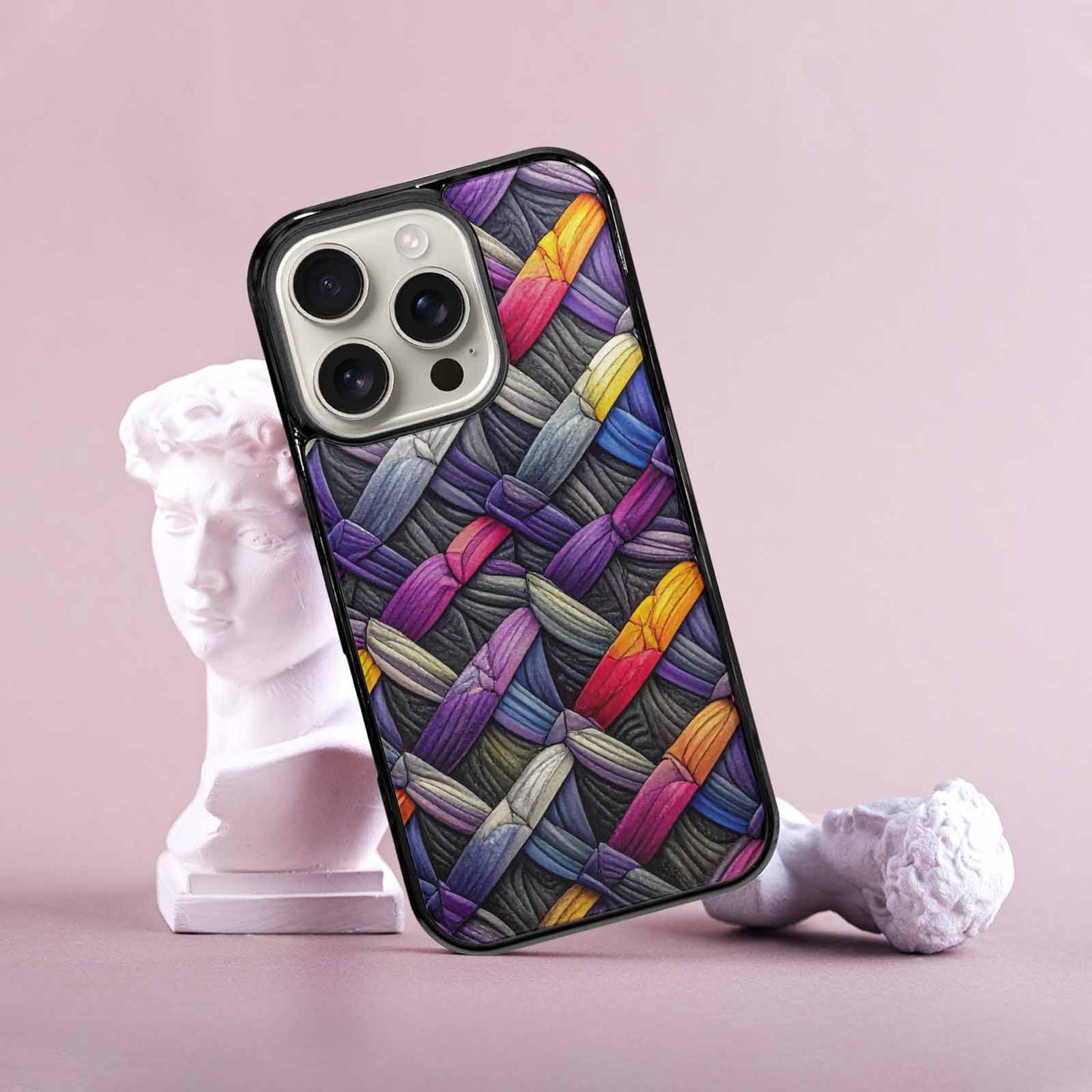 iPhone 16 Pro Case — Asexual Flag Color Theme Small Rainbow, Custom Phone Case