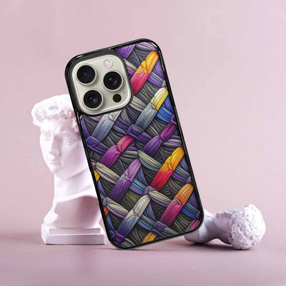 iPhone 16 Pro Case — Asexual Flag Color Theme Small Rainbow, Custom Phone Case