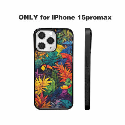 iPhone 15 Pro Max Case — Toucan Jungle Toucan Jungle Pattern Hundreds, Custom Made Phone Cover
