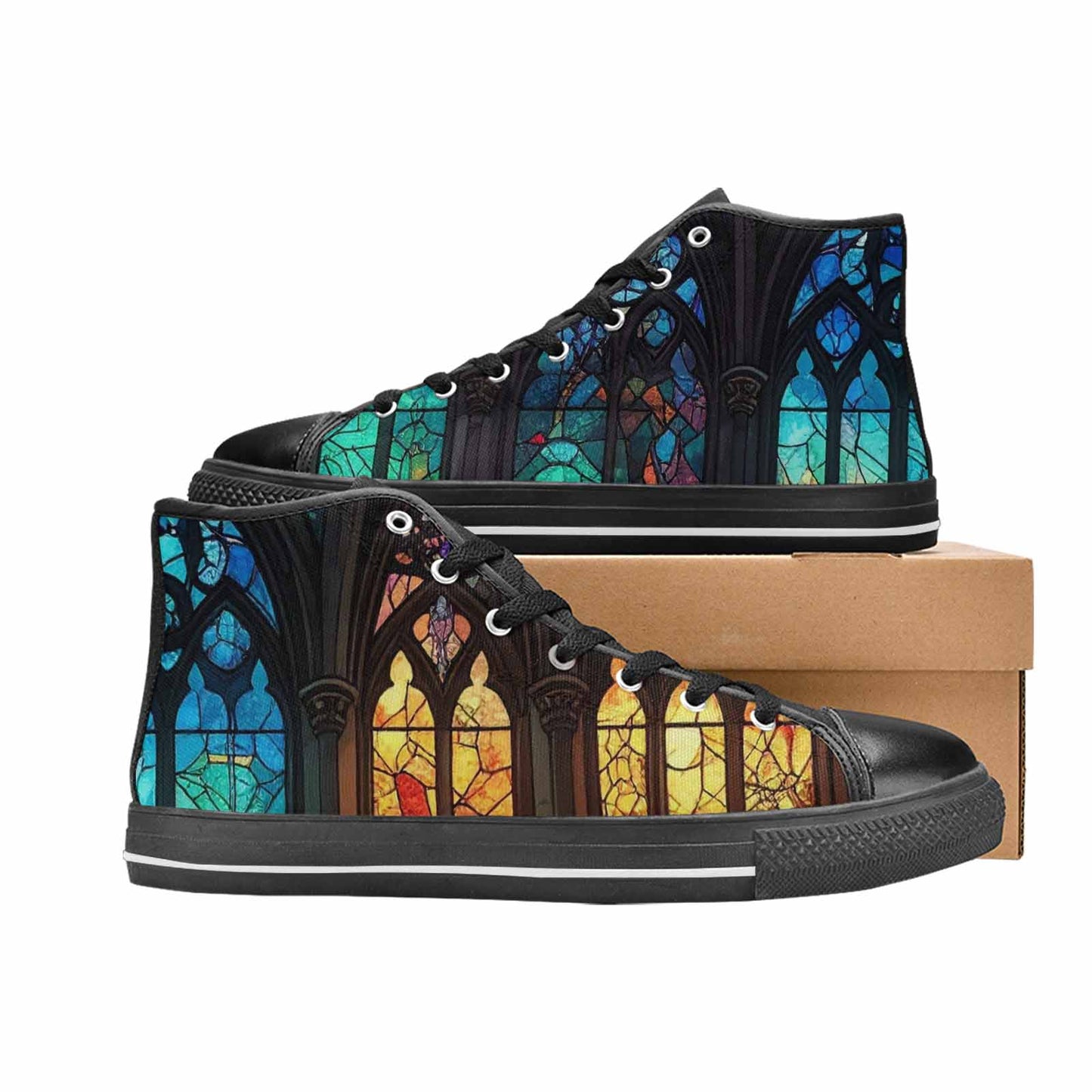 WOMEN'S Stained Glass Cathedral High Top Canvas Y2K Sneakers