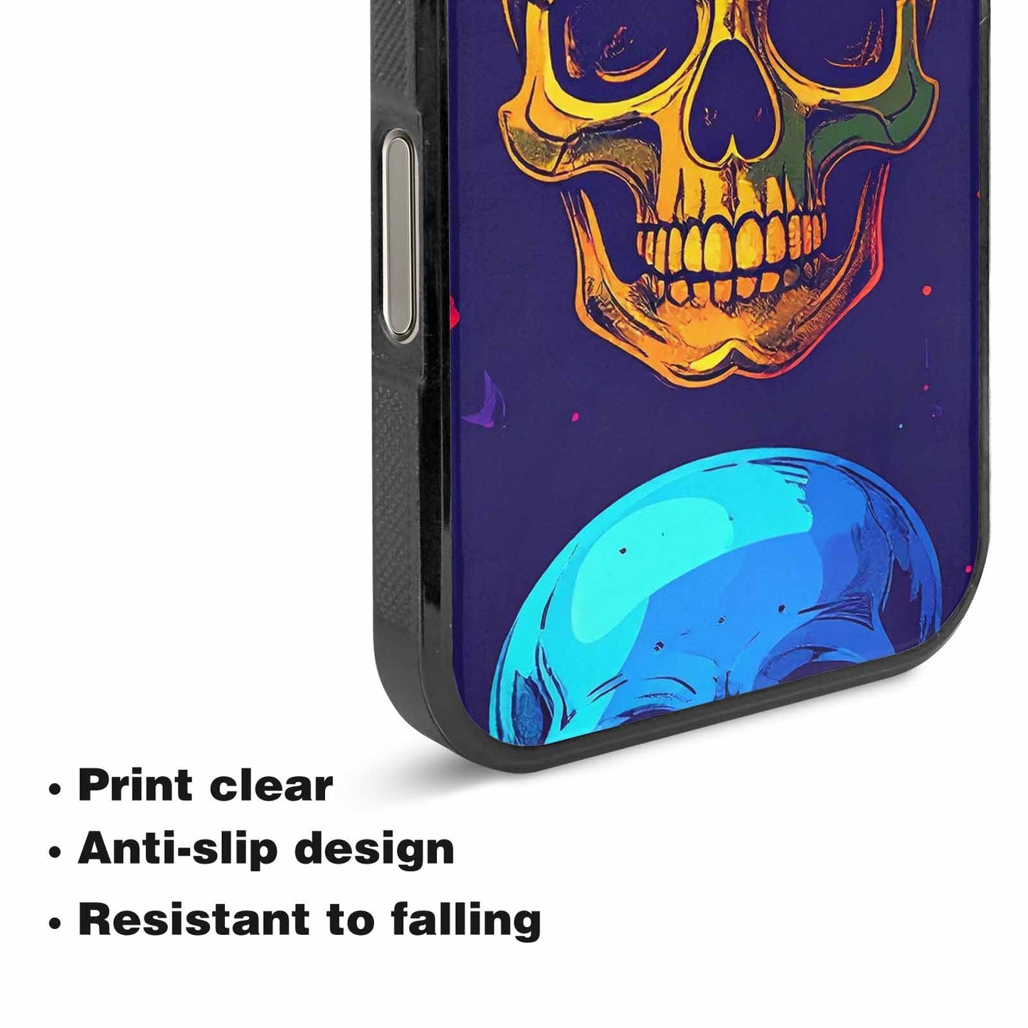 iPhone 16 Pro Max Case — Pride Flag Skulls Seamless Pattern Vibrant, Personalized Phone Case
