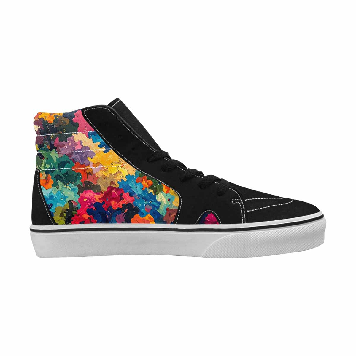 WOMEN'S Camo Full Color High Top Canvas Statement Grunge Custom Print Sneakers
